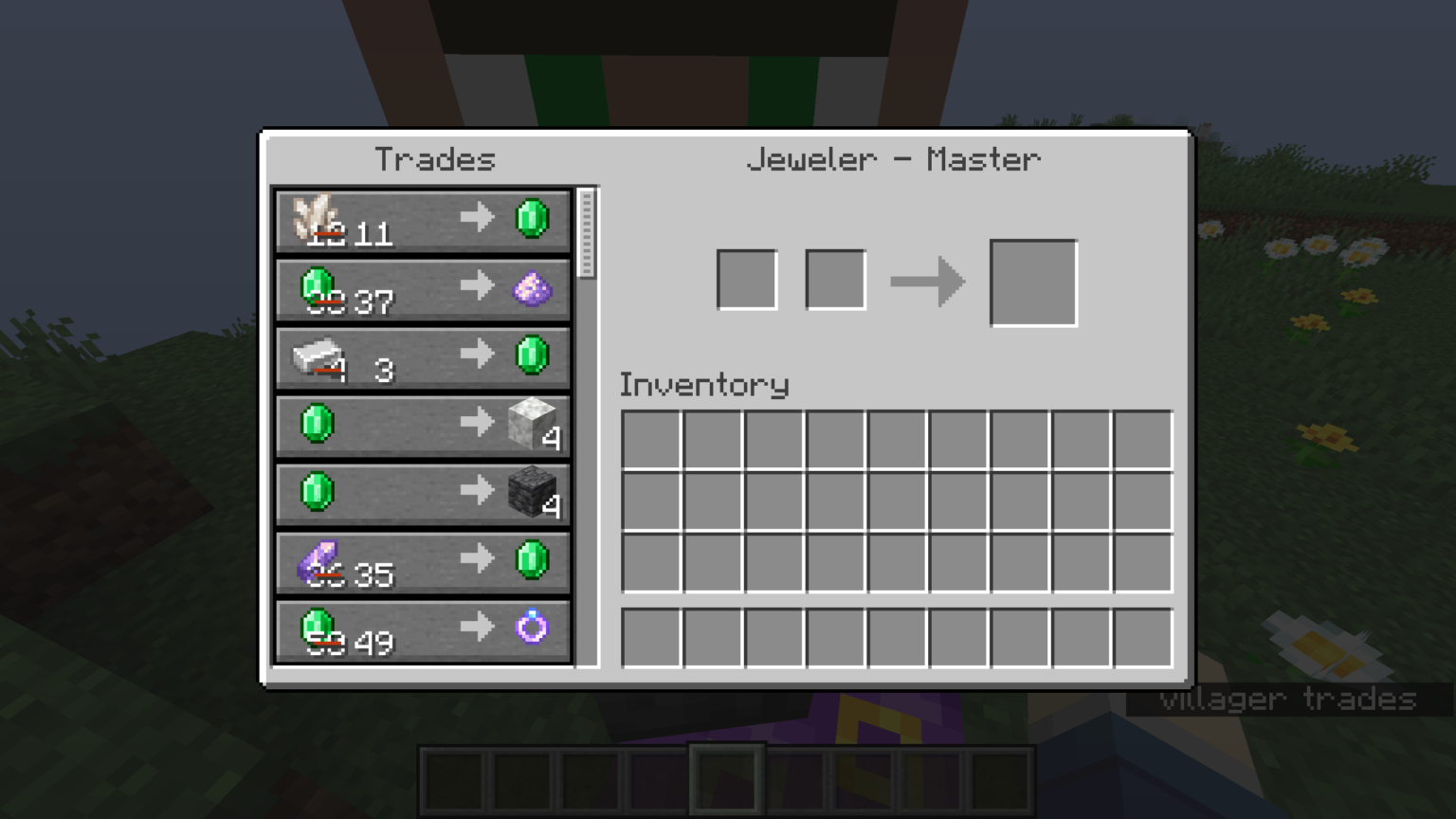 The top of the jeweler's trading UI, not including the geode map