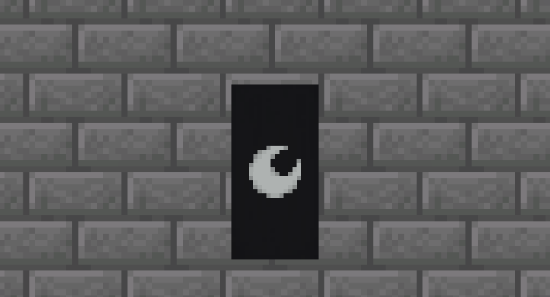 A black banner with the crescent pattern