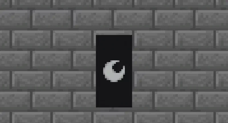 A black banner with the crescent pattern