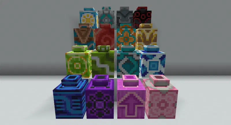 All the different pot variants displayed