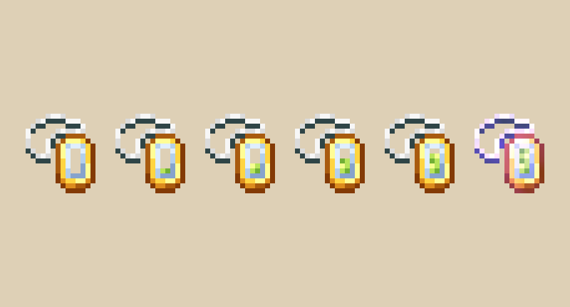 Various levels of filled lockets