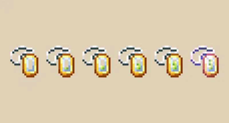 Various levels of filled lockets