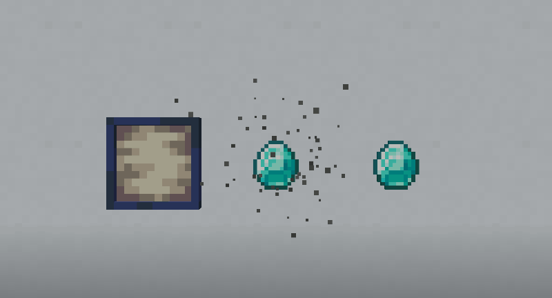 A phantom item frame in various stages of disappearing