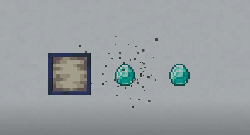 A phantom item frame in various stages of disappearing