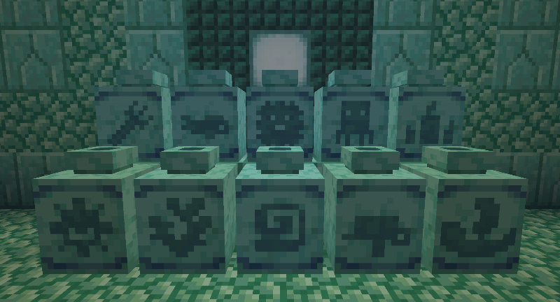 All the sherd patterns displayed on pots