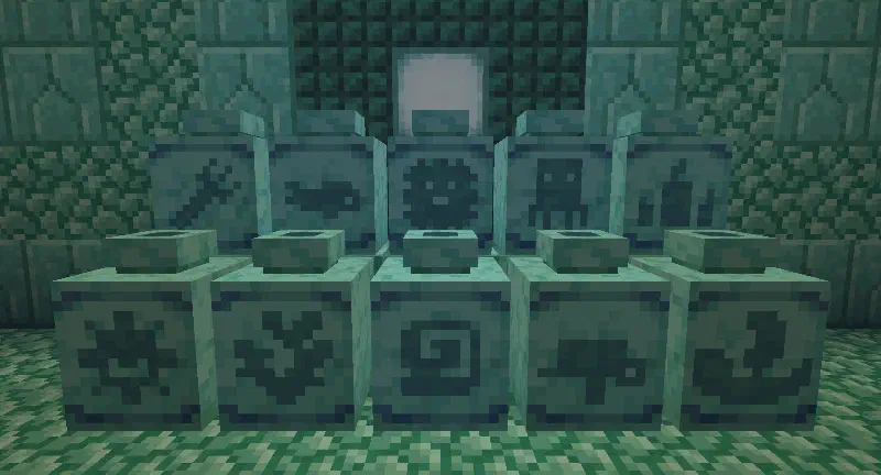 All the sherd patterns displayed on pots