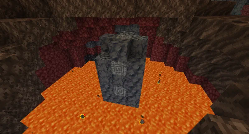 A refuge remains in a lava pool