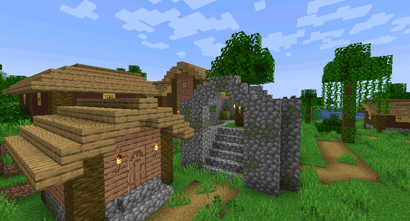 A sparse jungle village