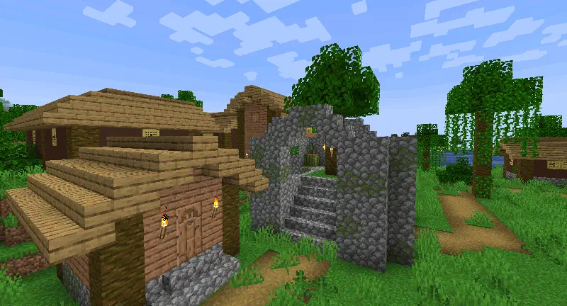 A sparse jungle village